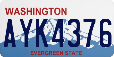 WA license plate AYK4376