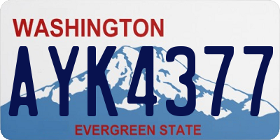 WA license plate AYK4377