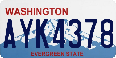 WA license plate AYK4378