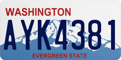 WA license plate AYK4381