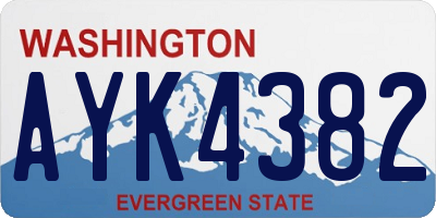 WA license plate AYK4382