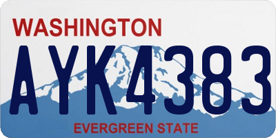 WA license plate AYK4383