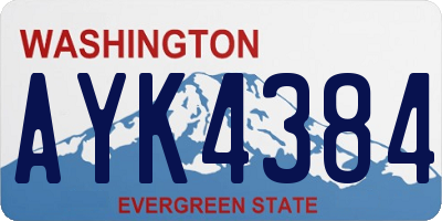 WA license plate AYK4384