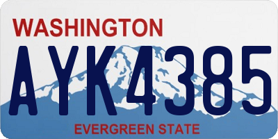 WA license plate AYK4385