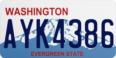 WA license plate AYK4386