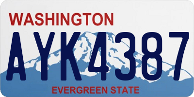 WA license plate AYK4387