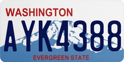 WA license plate AYK4388