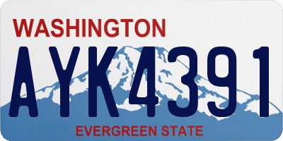 WA license plate AYK4391