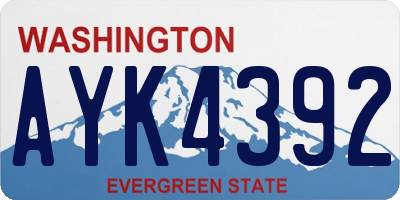 WA license plate AYK4392