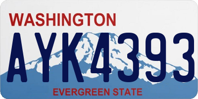 WA license plate AYK4393