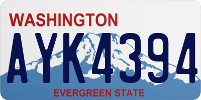 WA license plate AYK4394