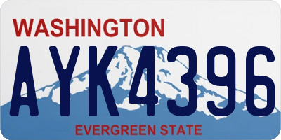 WA license plate AYK4396