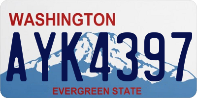 WA license plate AYK4397