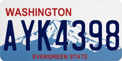 WA license plate AYK4398