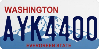 WA license plate AYK4400