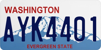 WA license plate AYK4401