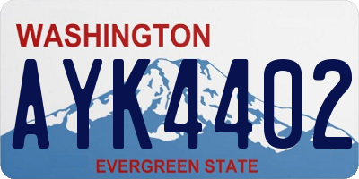 WA license plate AYK4402