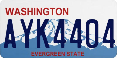 WA license plate AYK4404