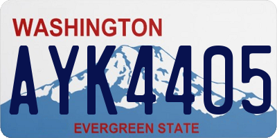 WA license plate AYK4405