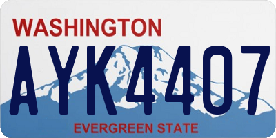 WA license plate AYK4407