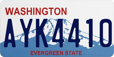 WA license plate AYK4410