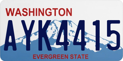 WA license plate AYK4415