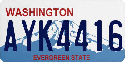 WA license plate AYK4416