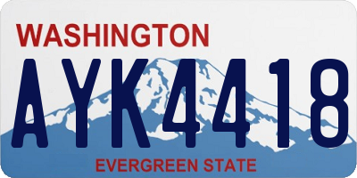 WA license plate AYK4418