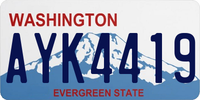 WA license plate AYK4419