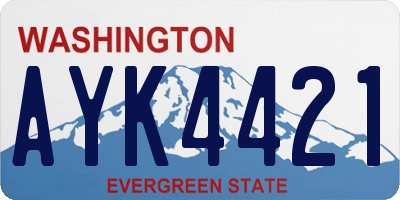 WA license plate AYK4421