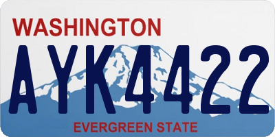 WA license plate AYK4422