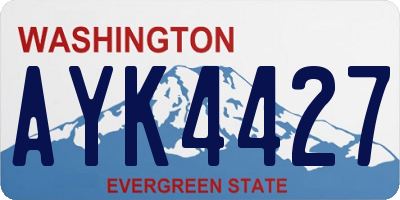 WA license plate AYK4427