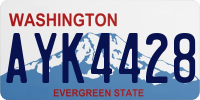 WA license plate AYK4428