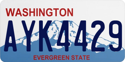 WA license plate AYK4429
