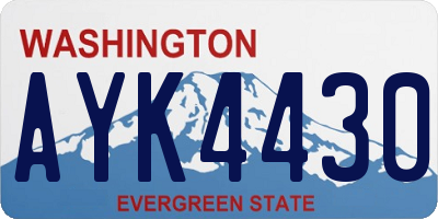 WA license plate AYK4430