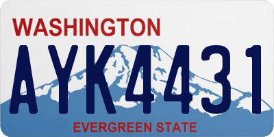WA license plate AYK4431