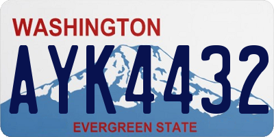 WA license plate AYK4432
