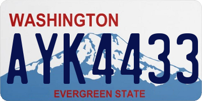 WA license plate AYK4433