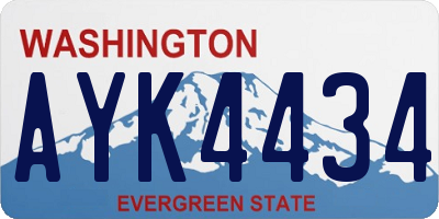 WA license plate AYK4434