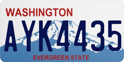 WA license plate AYK4435