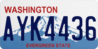 WA license plate AYK4436
