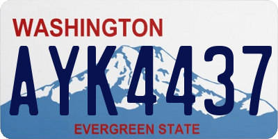 WA license plate AYK4437