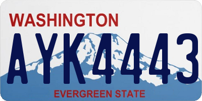 WA license plate AYK4443