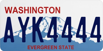 WA license plate AYK4444