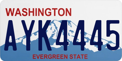 WA license plate AYK4445