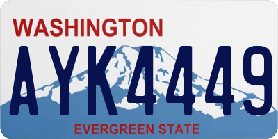 WA license plate AYK4449