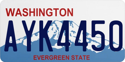 WA license plate AYK4450