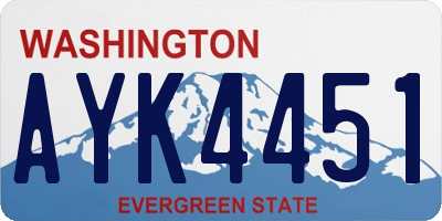 WA license plate AYK4451