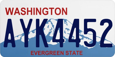 WA license plate AYK4452