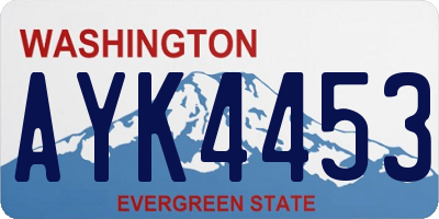 WA license plate AYK4453